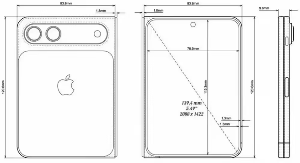 苹果首款折叠屏iPhone渲染图曝光 独特造型与轻薄设计引关注